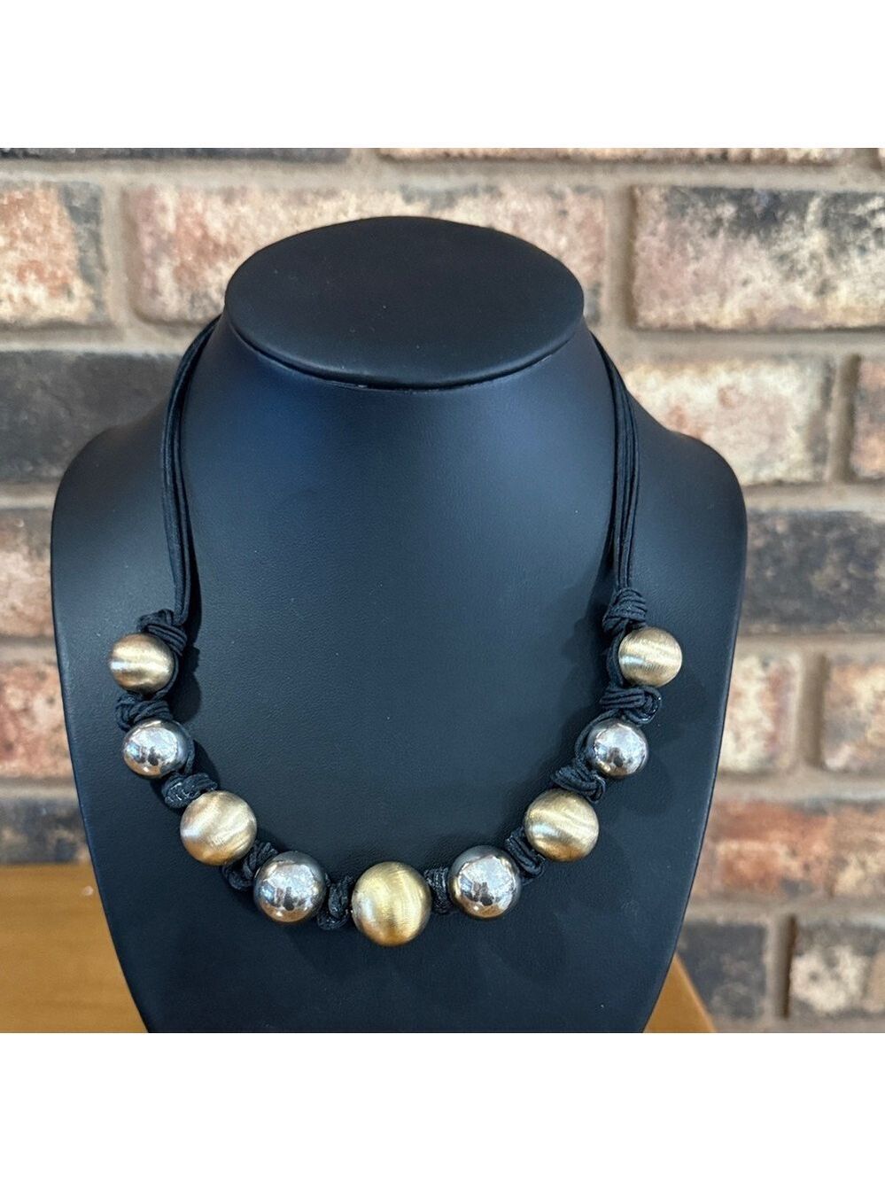 Arte d'Argento 925 Italy 18k Plated & Sterling Graduated Ball Knotted Necklace